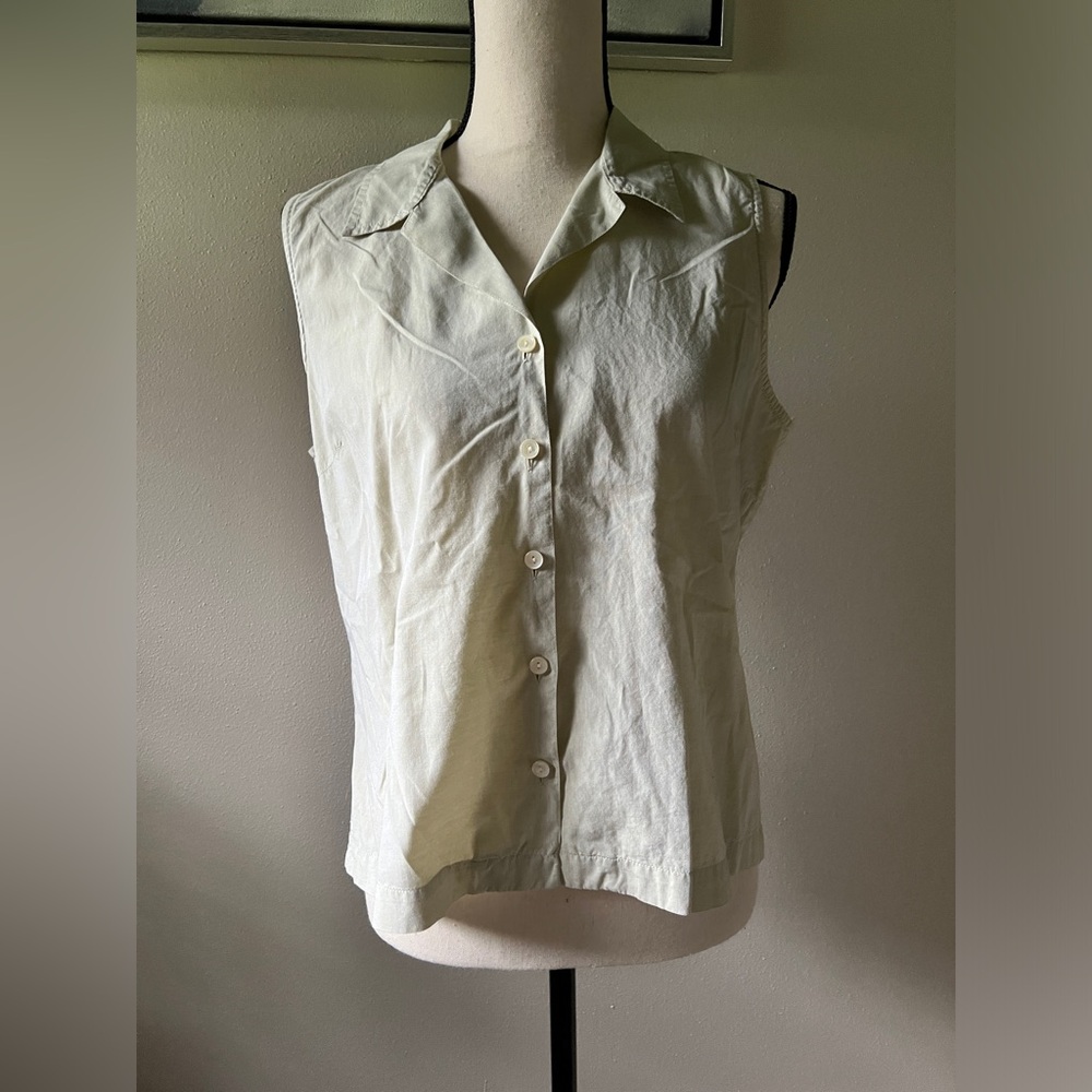 J. Crew Women’s Light Green Button Up Vest Size L